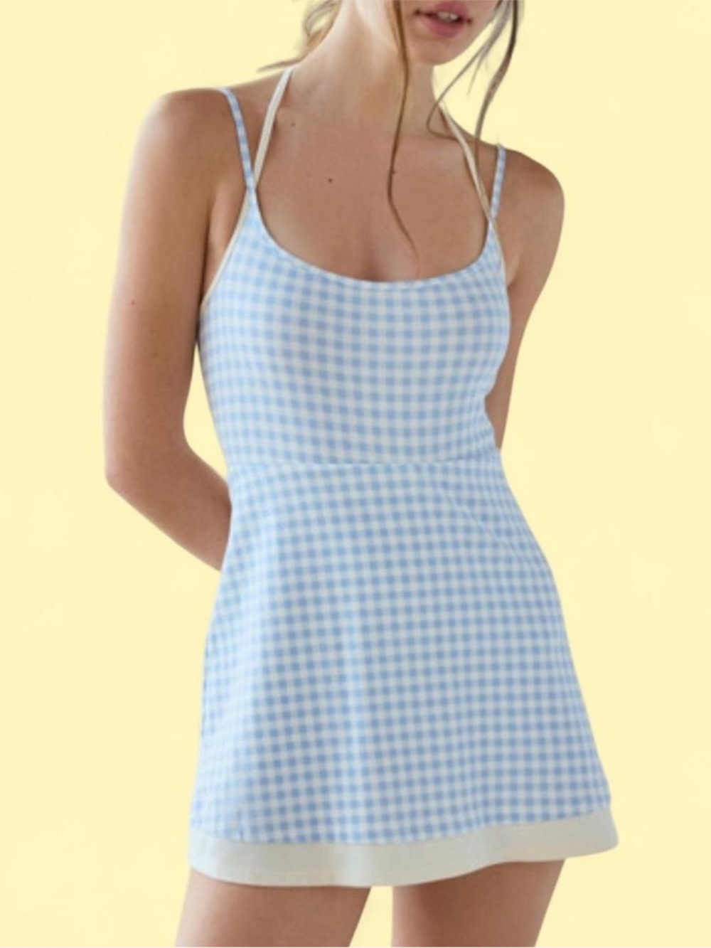 Urban Outfitters Out From Under Light Blue Gingham Mini Dress